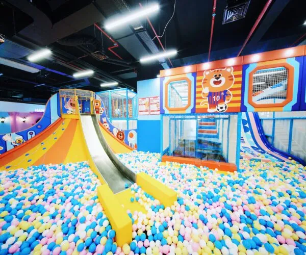 Kids enjoying a slide