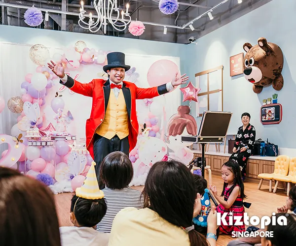 Brightly decorated party venue