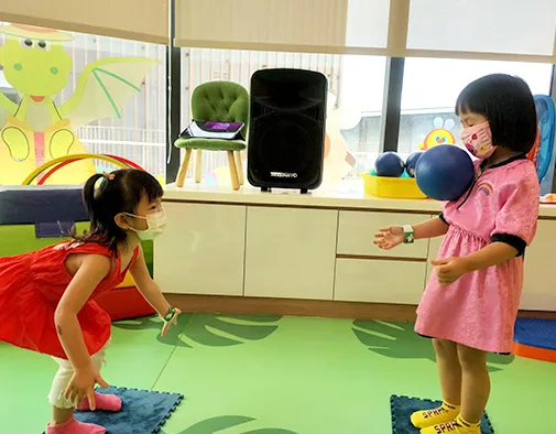 Children developing gross motor skills