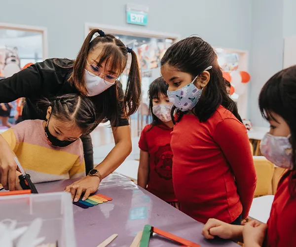 Children collaborating in an educational setting