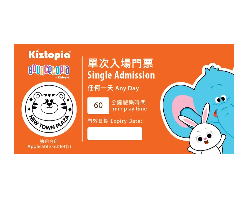 Admission Ticket – Any Day 60 mins